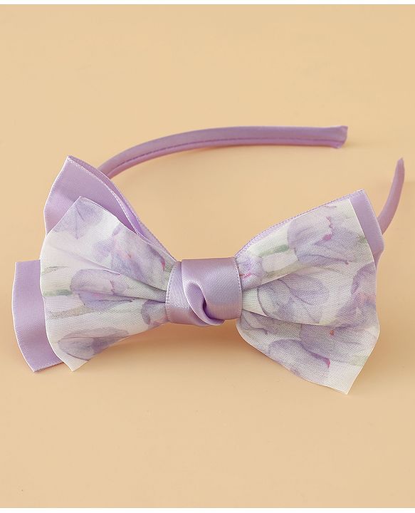 Babyhug Hair Band With Bow Applique Free Size - Pink