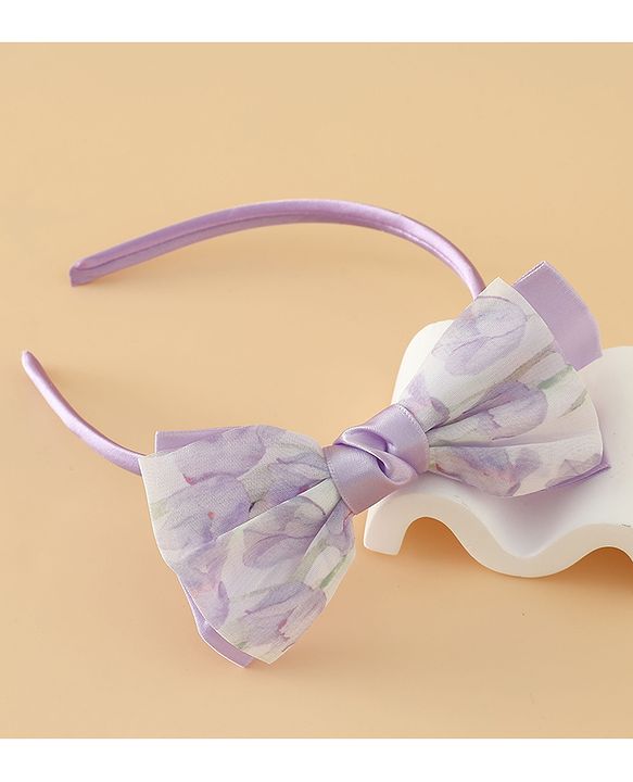 Babyhug Hair Band With Bow Applique Free Size - Pink