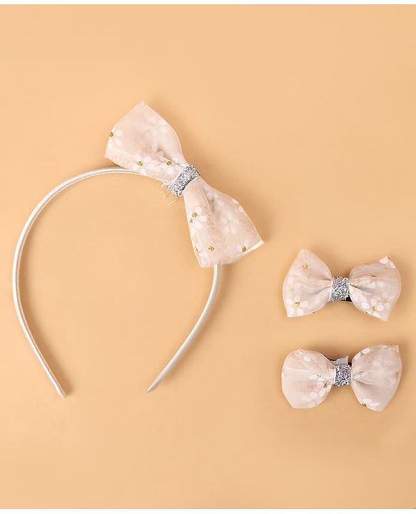 Babyhug Hair Accessories Combo Sets Free Size - Beige