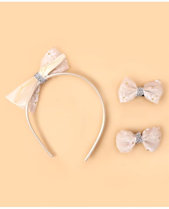 Babyhug Hair Accessories Combo Sets Free Size - Beige