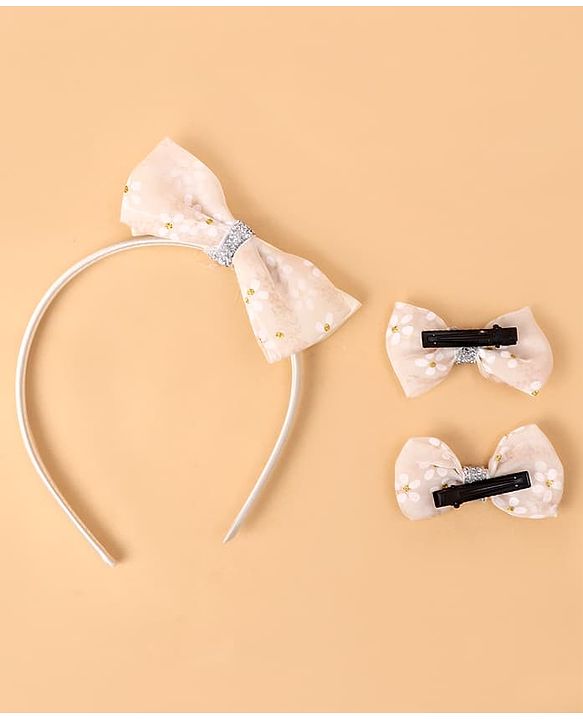 Babyhug Hair Accessories Combo Sets Free Size - Beige