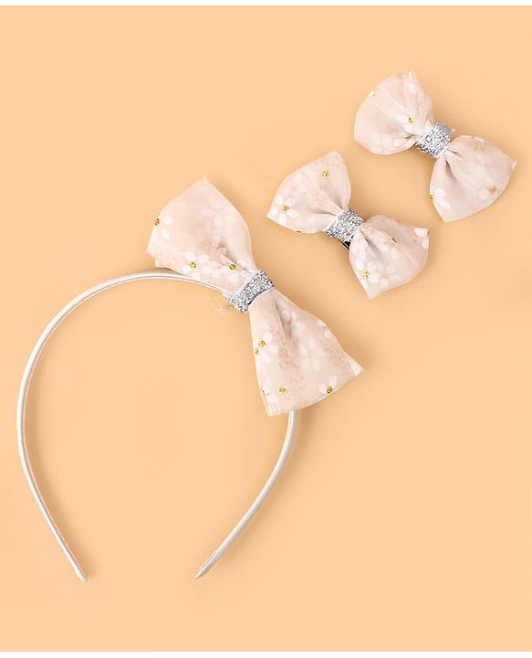Babyhug Hair Accessories Combo Sets Free Size - Beige
