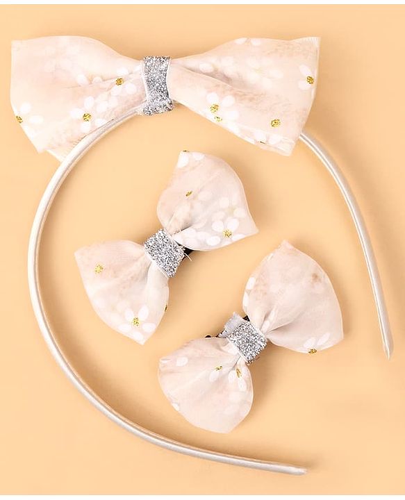 Babyhug Hair Accessories Combo Sets Free Size - Beige