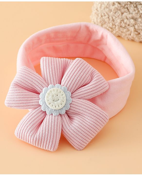 Babyhug Free Size Cute & Stylish Headbands with Floral Applique - Pink