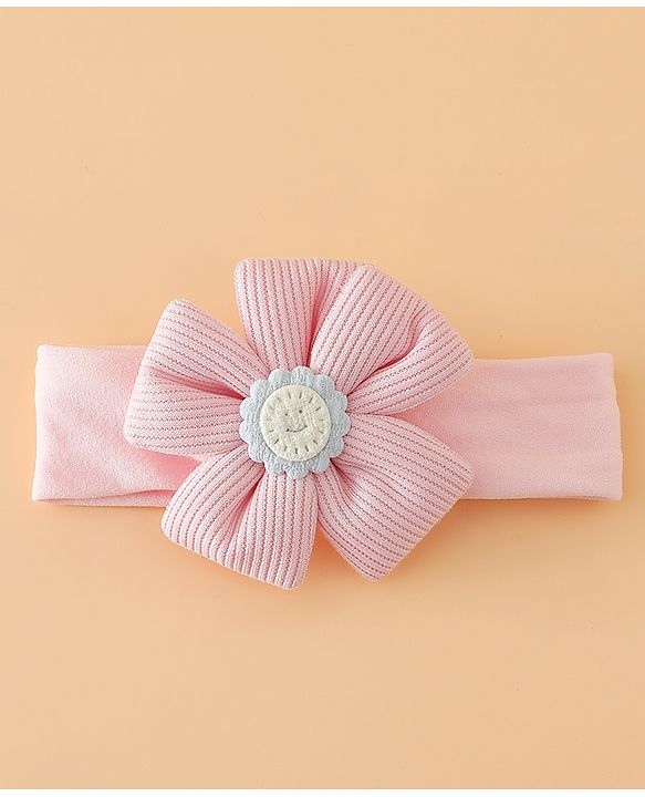 Babyhug Free Size Cute & Stylish Headbands with Floral Applique - Pink