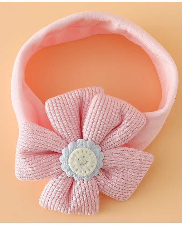 Babyhug Free Size Cute & Stylish Headbands with Floral Applique - Pink