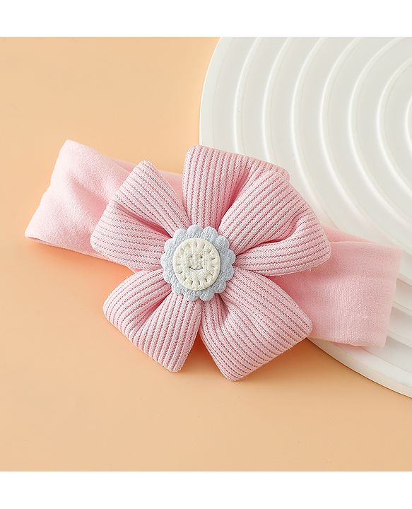 Babyhug Free Size Cute & Stylish Headbands with Floral Applique - Pink