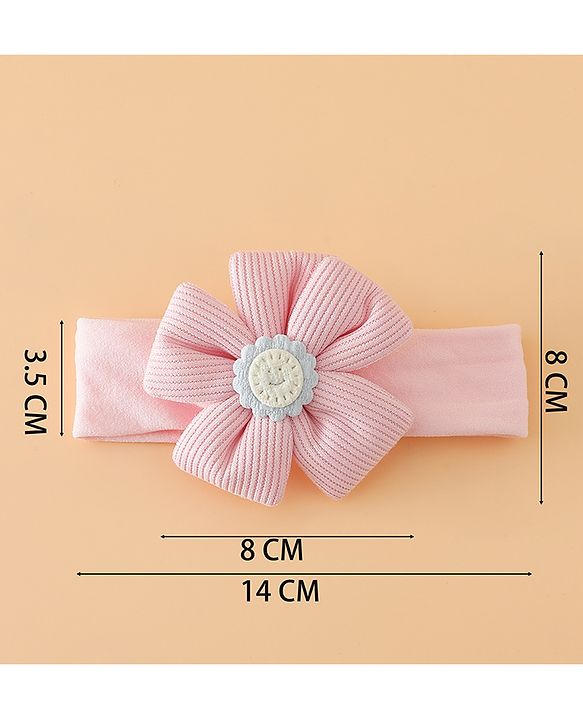 Babyhug Free Size Cute & Stylish Headbands with Floral Applique - Pink