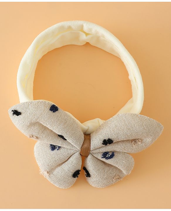 Babyhug Free Size Butterfly Headbands -Beige