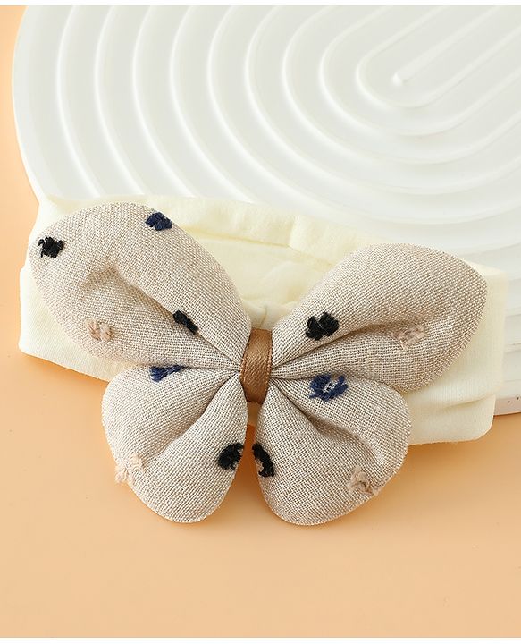 Babyhug Free Size Butterfly Headbands -Beige