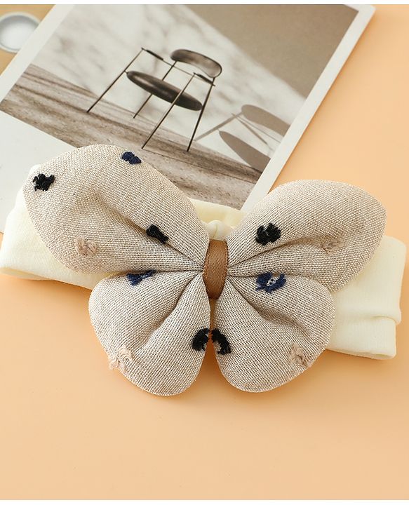 Babyhug Free Size Butterfly Headbands -Beige