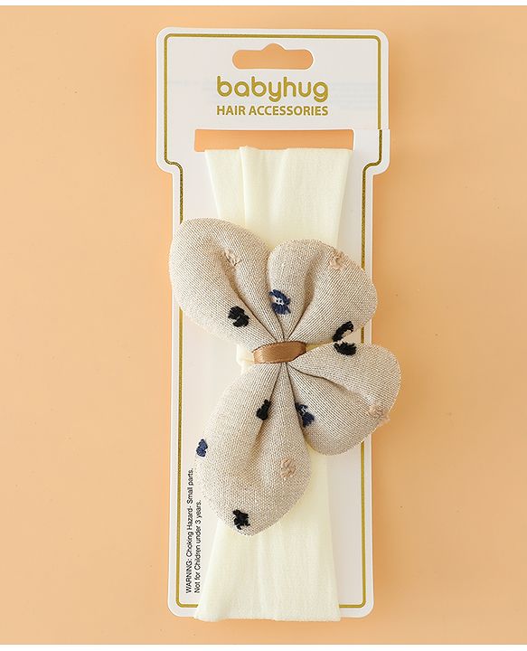 Babyhug Free Size Butterfly Headbands -Beige