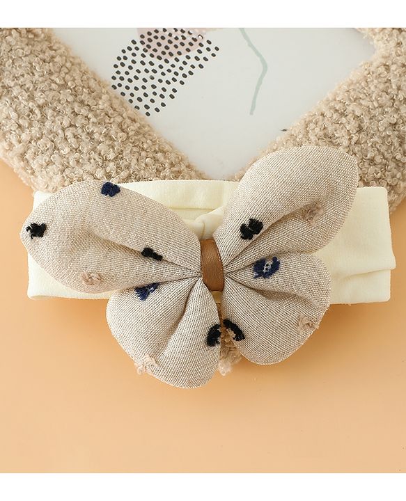 Babyhug Free Size Butterfly Headbands -Beige