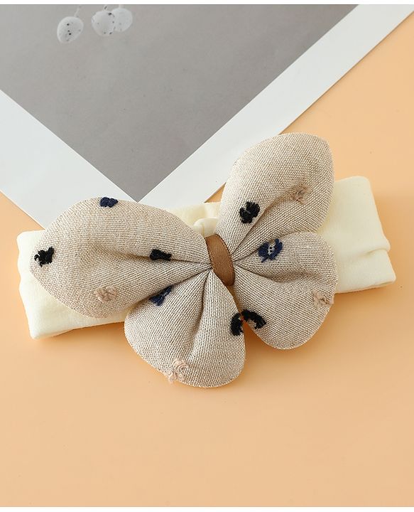 Babyhug Free Size Butterfly Headbands -Beige