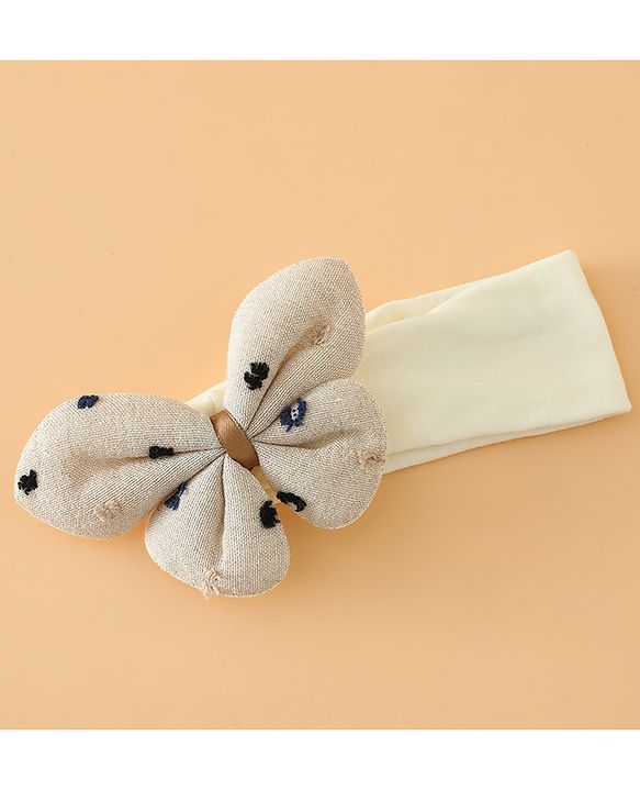 Babyhug Free Size Butterfly Headbands -Beige