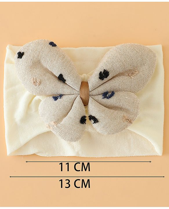 Babyhug Free Size Butterfly Headbands -Beige