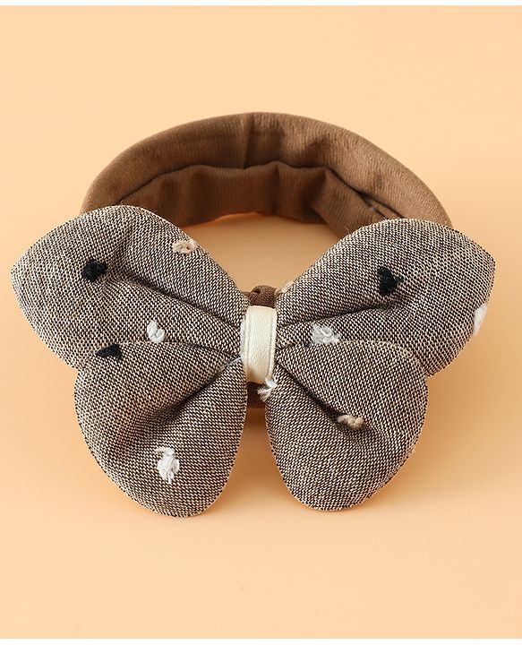 Babyhug Free Size Butterfly Headbands -Beige