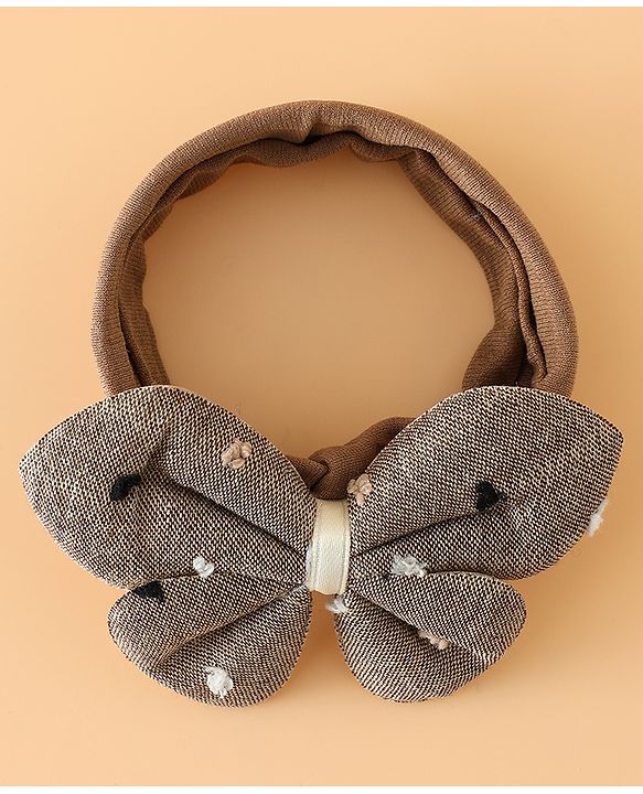 Babyhug Free Size Butterfly Headbands -Beige
