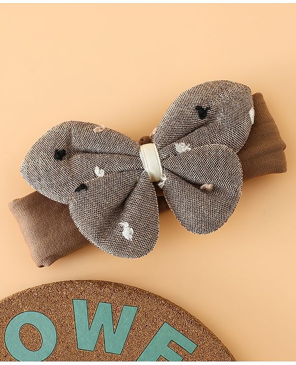 Babyhug Free Size Butterfly Headbands -Beige