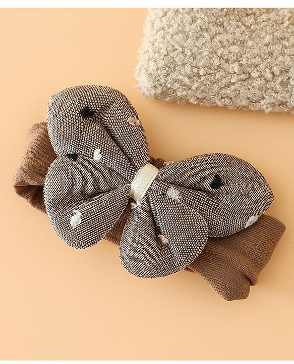 Babyhug Free Size Butterfly Headbands -Beige