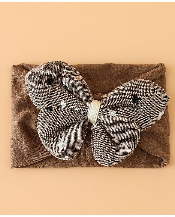 Babyhug Free Size Butterfly Headbands -Beige