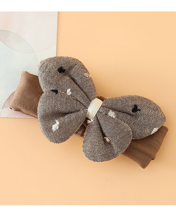 Babyhug Free Size Butterfly Headbands -Beige