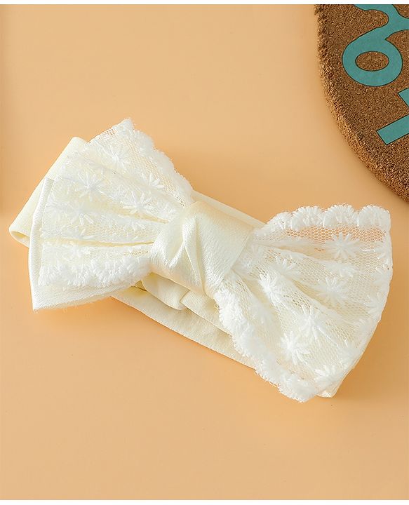 Babyhug Free Size Bow Headbands - Beige