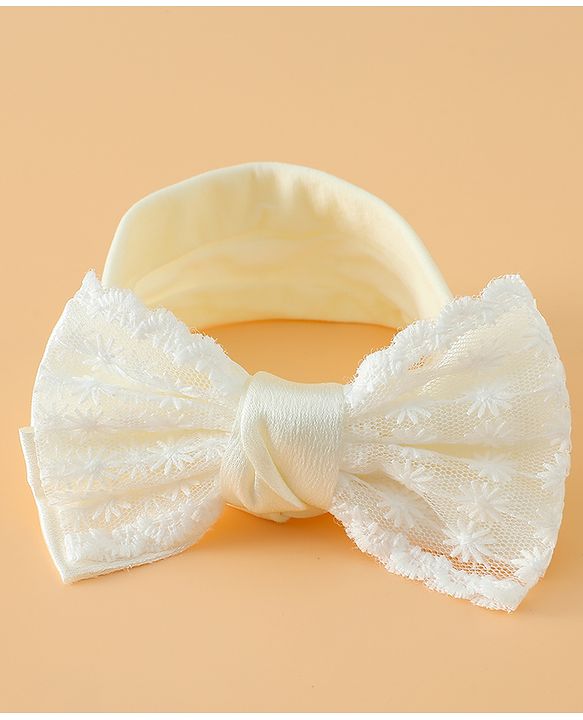 Babyhug Free Size Bow Headbands - Beige