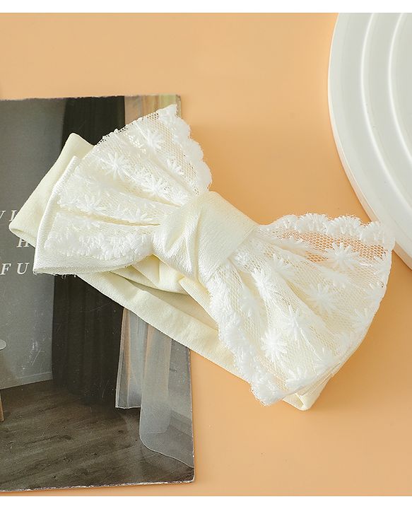 Babyhug Free Size Bow Headbands - Beige