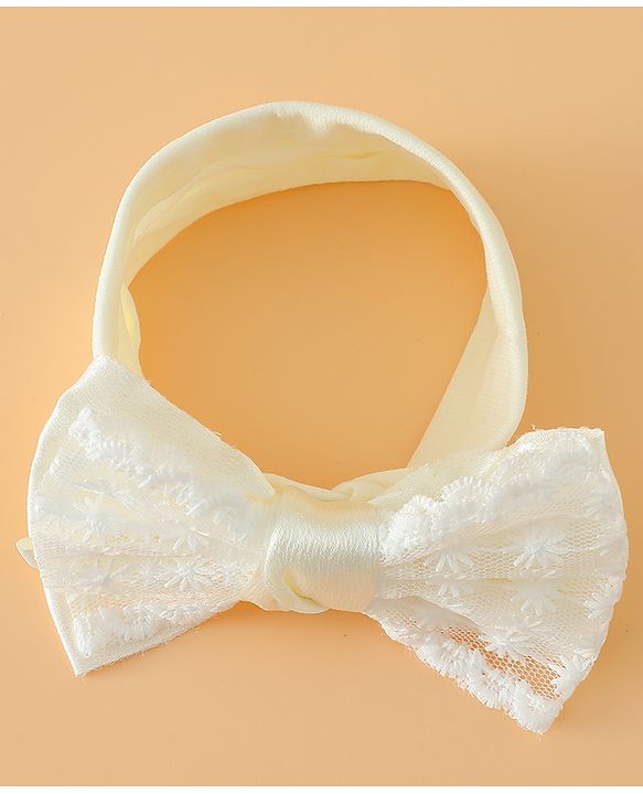 Babyhug Free Size Bow Headbands - Beige