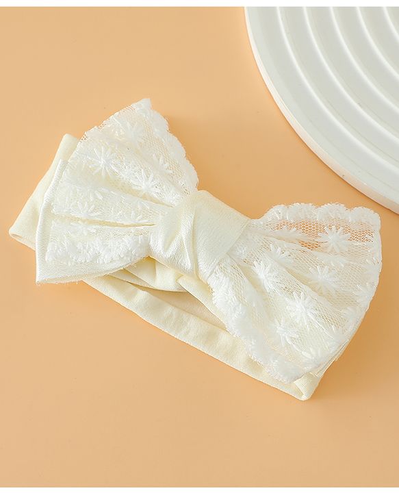 Babyhug Free Size Bow Headbands - Beige