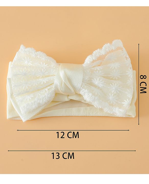 Babyhug Free Size Bow Headbands - Beige