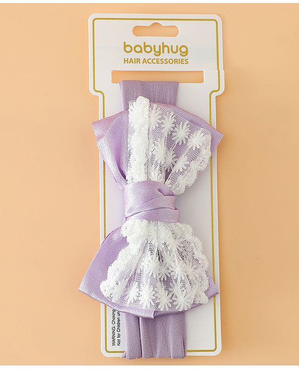Babyhug Free Size Bow Headbands - Beige