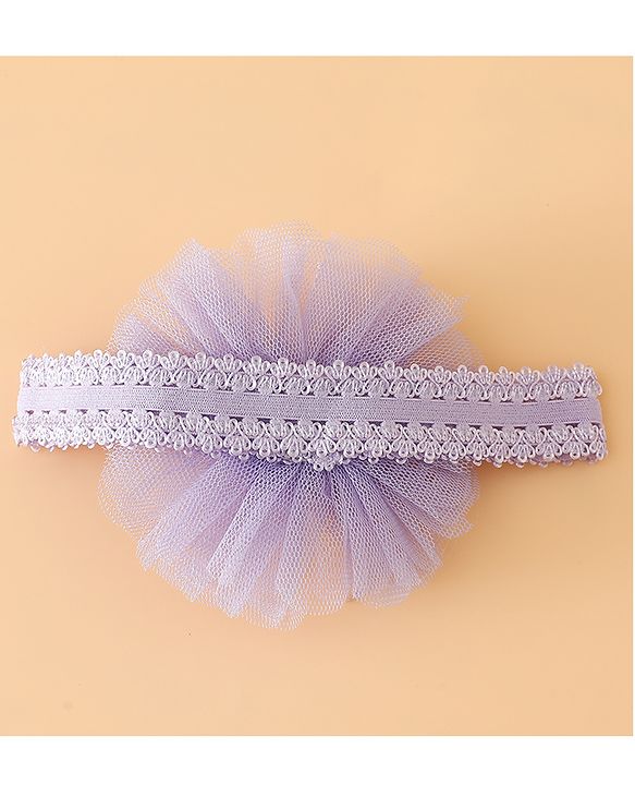 Babyhug Free Size Cute & Stylish Headbands with Lace Flower Applique - Beige