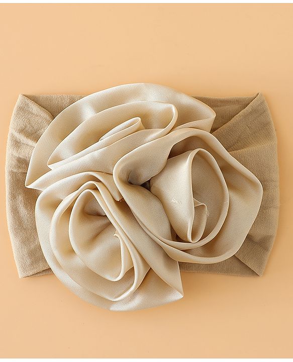 Babyhug Free Size Headbands with Floral Applique - Beige