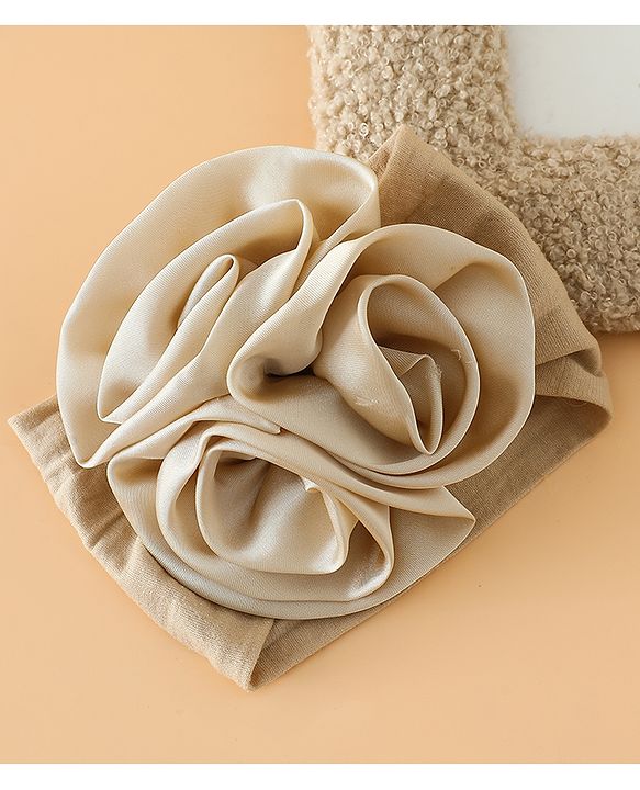 Babyhug Free Size Headbands with Floral Applique - Beige
