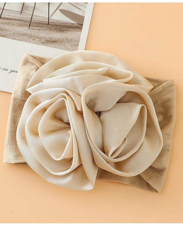 Babyhug Free Size Headbands with Floral Applique - Beige
