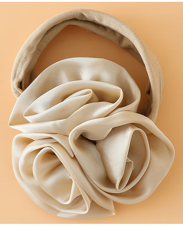 Babyhug Free Size Headbands with Floral Applique - Beige