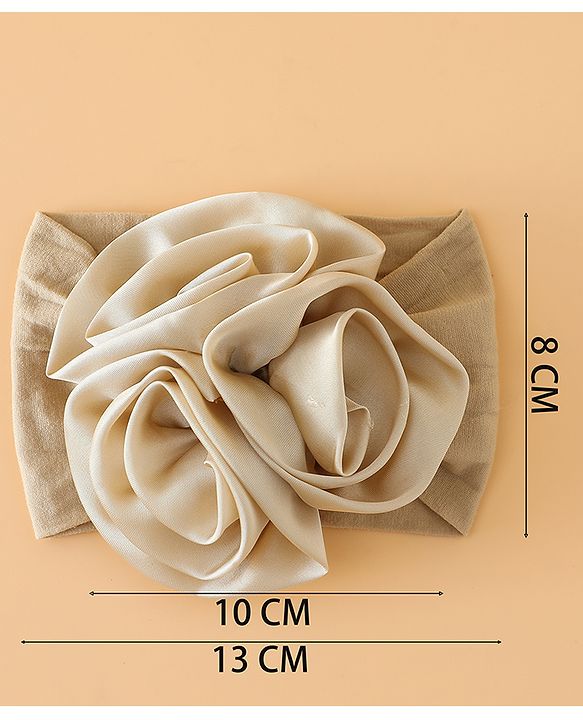 Babyhug Free Size Headbands with Floral Applique - Beige