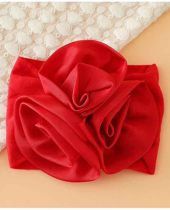 Babyhug Free Size Headbands with Floral Applique - Beige