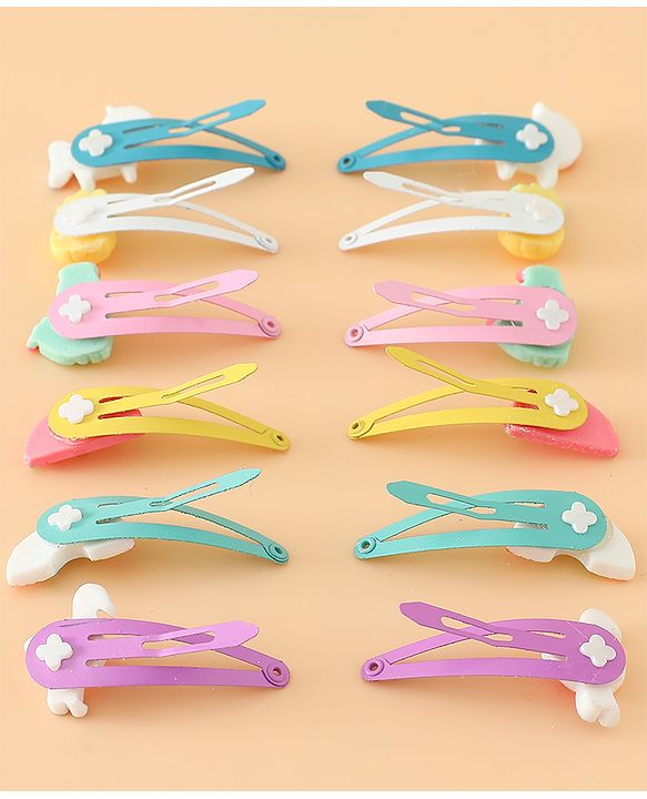 Babyhug Hair Pins And Clips Free Size - Pink Yellow
