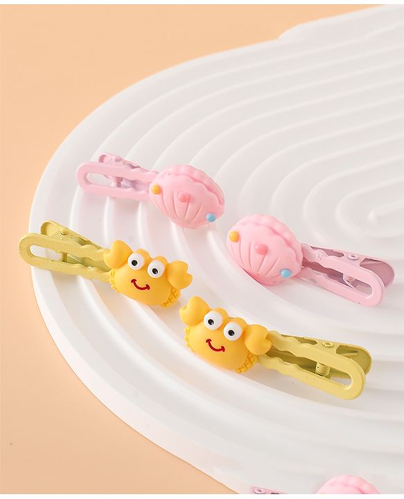 Babyhug Hair Pins And Clips Free Size - Yellow/Pink