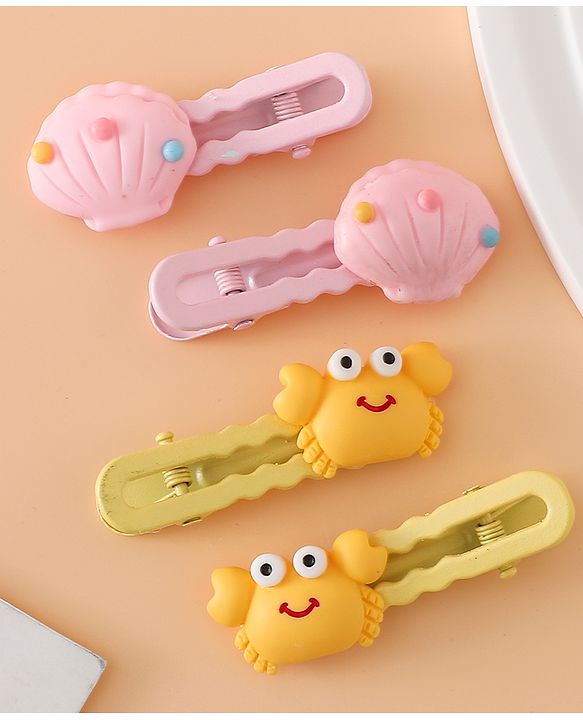 Babyhug Hair Pins And Clips Free Size - Yellow/Pink