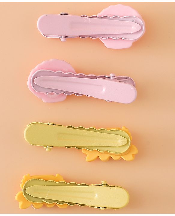 Babyhug Hair Pins And Clips Free Size - Yellow/Pink