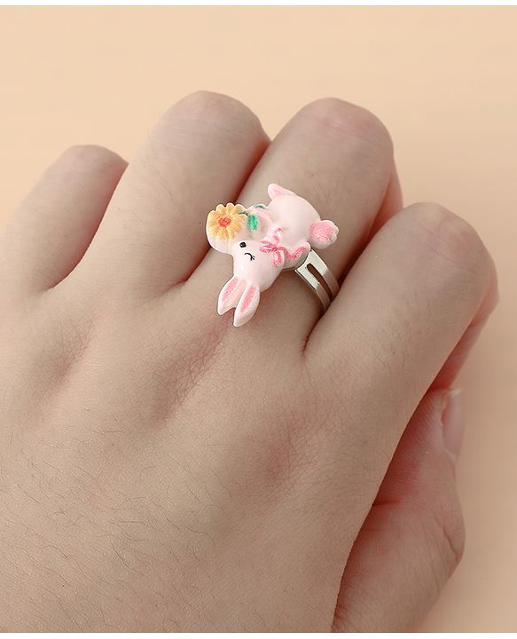 Babyhug Finger Ring pack of 12 Multicolor Free Size Girl - Pink & White