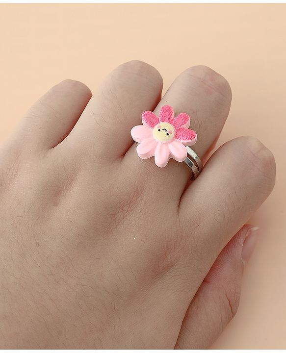 Babyhug Finger Ring pack of 12 Multicolor Free Size Girl - Pink & White