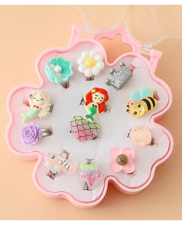 Babyhug Finger Ring Pack of 12 Multicolor Free Size Girl