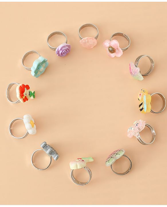 Babyhug Finger Ring Pack of 12 Multicolor Free Size Girl