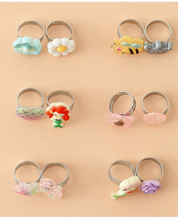 Babyhug Finger Ring Pack of 12 Multicolor Free Size Girl