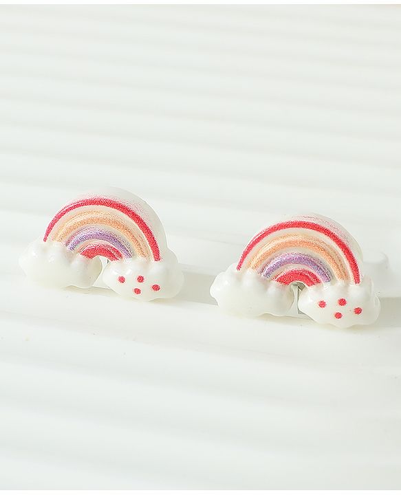 Babyhug Earrings Multicolor Free Size Girl Pair of 6 - Pink & White